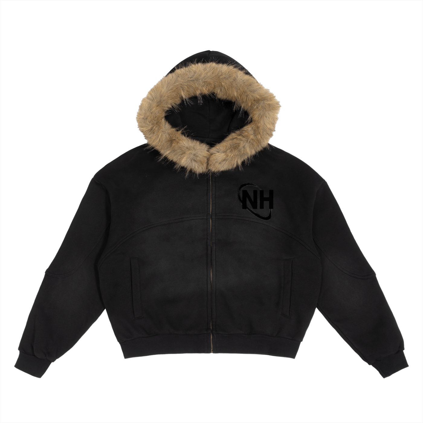 BOXY DETACHABLE FUR HOODIE - Noah Herbert
