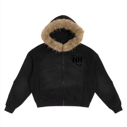 BOXY DETACHABLE FUR HOODIE - Noah Herbert