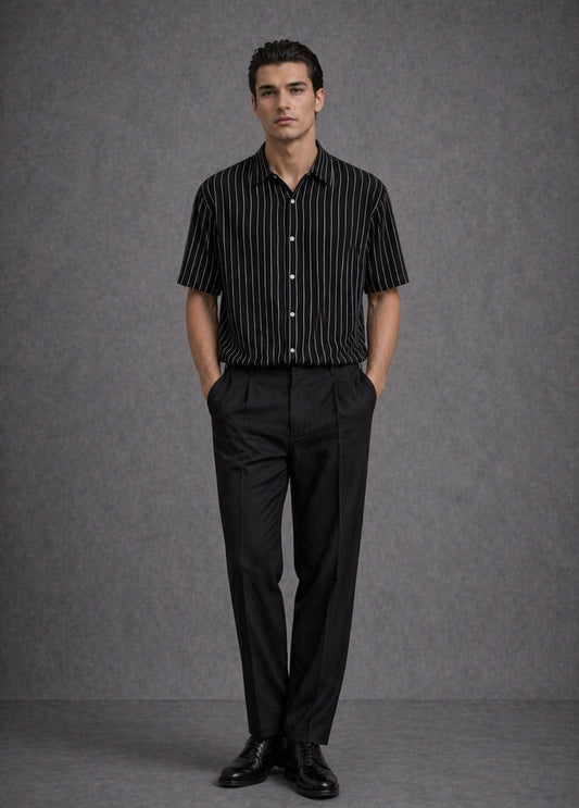Striped Boxy Button Up