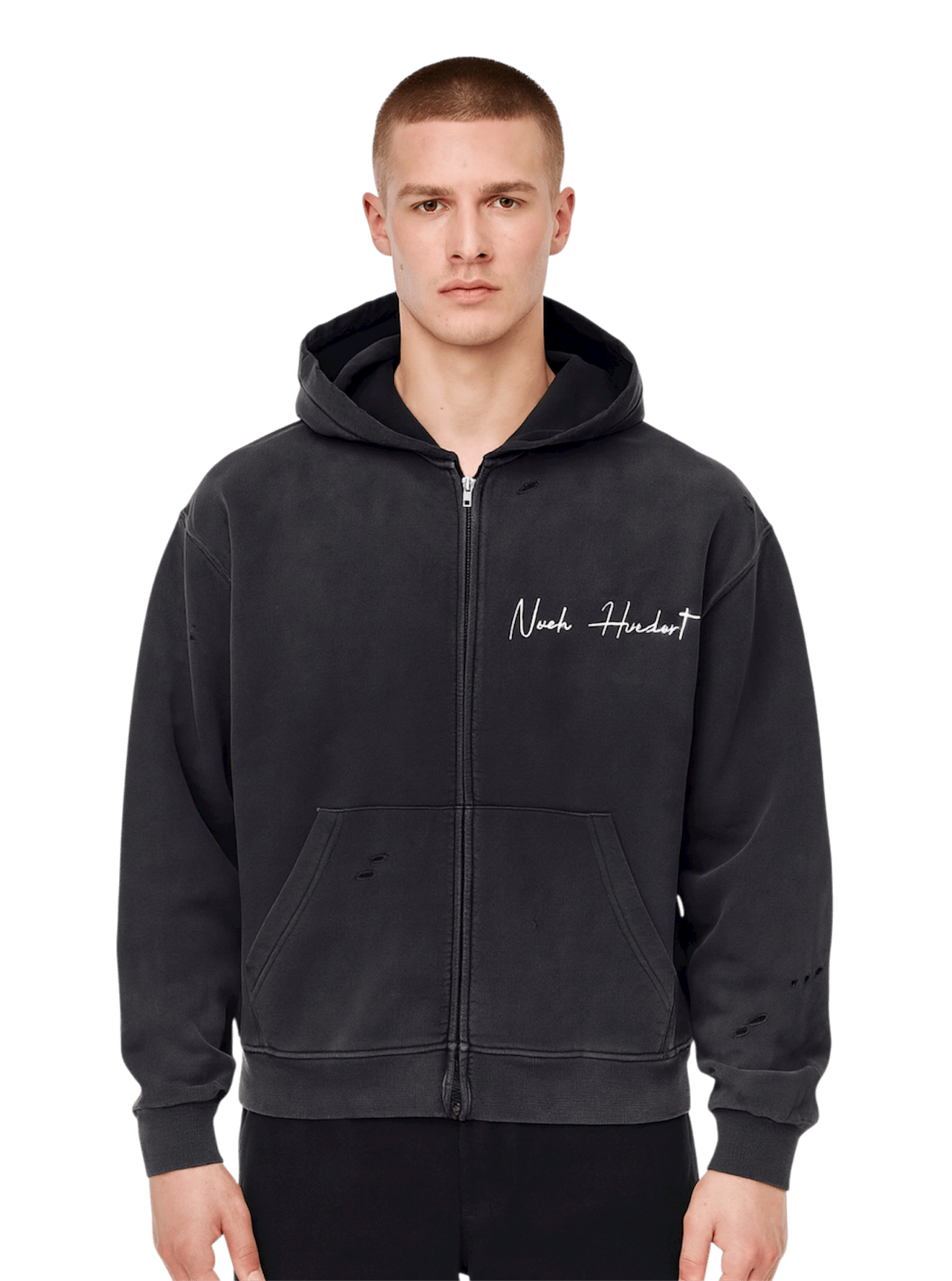 RESTRICTED SUN FADED ZIP UP HOODIE - Noah Herbert