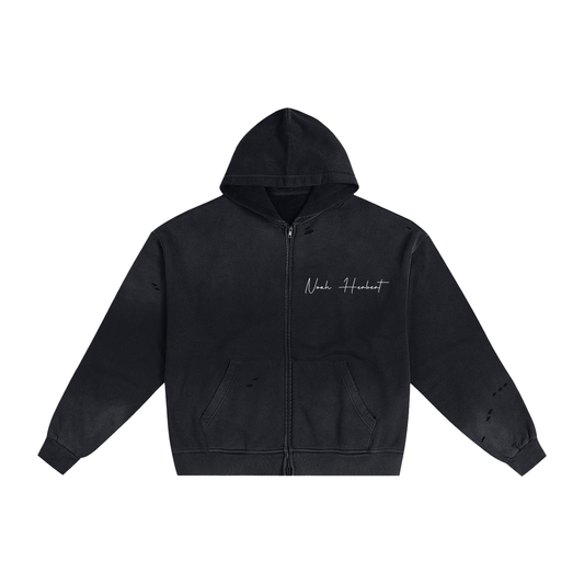 RESTRICTED SUN FADED ZIP UP HOODIE